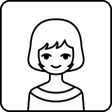 kız güzel vektör illüstrasyonu minimalistik 