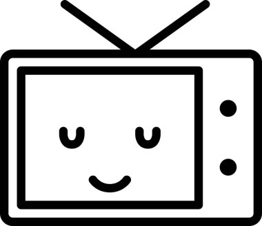 Beyaz arkaplanda izole edilmiş gülümseyen televizyon yüzü, vektör illüstrasyonu