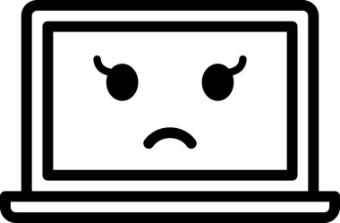 üzgün yüz avatarı, emoticon konsept vektör çizimi