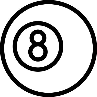 Bilardo ikonu, minimalist vektör illüstrasyonu