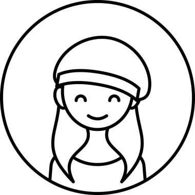 kız güzel vektör illüstrasyonu minimalistik 