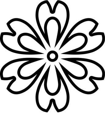 Çiçek süslemesinin vektör illüstrasyonu, çiçek bitkisi sanatı