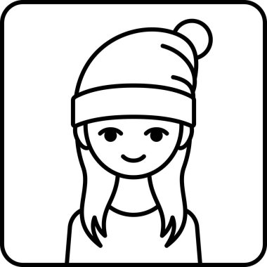 kız güzel vektör illüstrasyonu minimalistik 