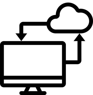 Bulut hesaplama simgesi, minimalist vektör illüstrasyonu