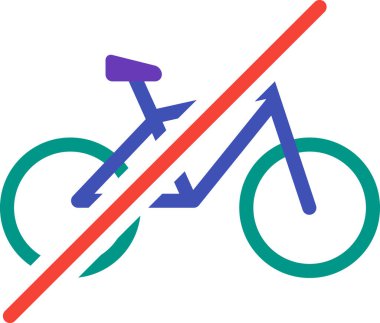 Bisiklet yassı simgesi yok, vektör illüstrasyonu