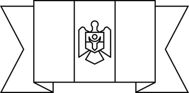 Moldova düz simgesi bayrağı, vektör illüstrasyonu 