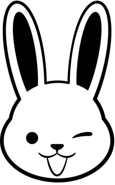 Sevimli tavşan ifadesi, minimalist vektör çizimi