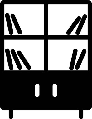 kitaplık düz simge, vektör illüstrasyonu  