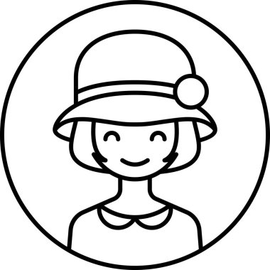 kız güzel vektör illüstrasyonu minimalistik 