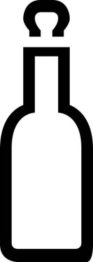 Beyaz arkaplanda izole şişe simgesi, vektör illüstrasyonu