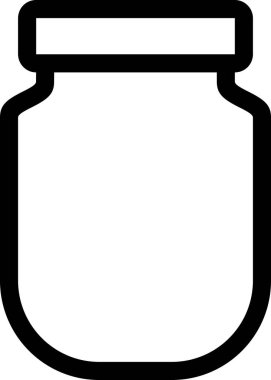 Beyaz arkaplanda izole kavanoz simgesi, vektör illüstrasyonu