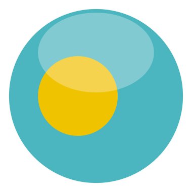 Beyaz arkaplanda izole edilmiş palau bayrağı, vektör illüstrasyonu 