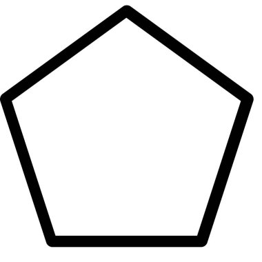 Beyaz arkaplanda Pentagon simgesi izole edildi, vektör illüstrasyonu