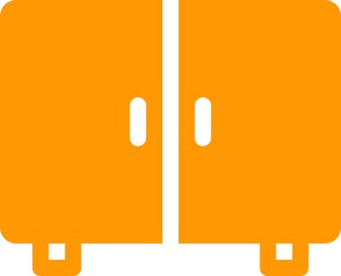 beyaz arkaplanda izole edilmiş dolap simgesi, vektör illüstrasyonu