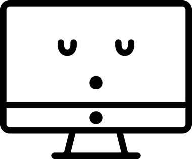 İfade yüz ifadesi duygu simgesi vektörü, masaüstü bilgisayarında nutku tutulmuş yüz avatarı