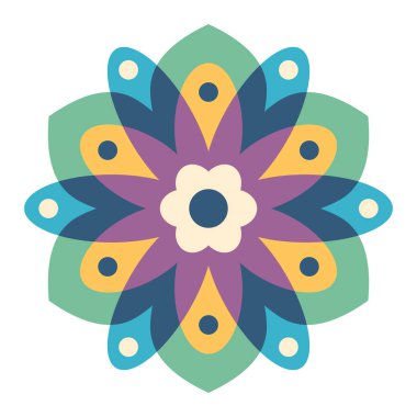 Çiçek mandala vektör çizimi 