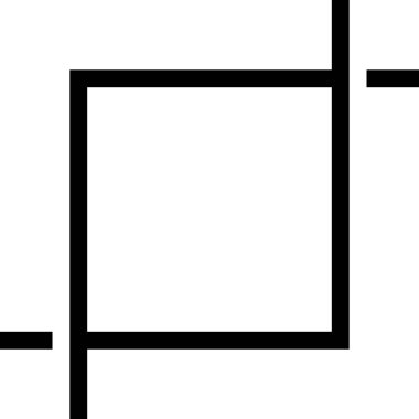 Beyaz arkaplanda izole edilmiş kırpma simgesi, vektör illüstrasyonu