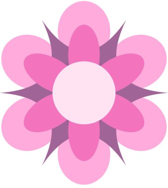 Çiçek süslemesinin pembe mor vektör çizimi, çiçek çiçeği çiçeği çiçek sanatı