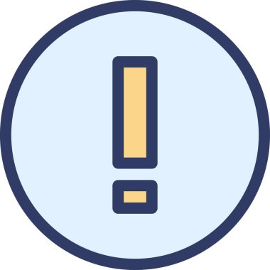 Beyaz arkaplanda izole edilmiş dikkat simgesi, vektör illüstrasyonu