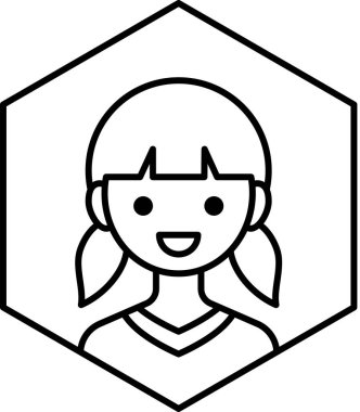 kız güzel vektör illüstrasyonu minimalistik 