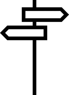 yön işareti, minimalist vektör illüstrasyonu