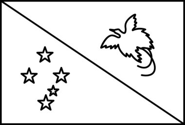 Papua Yeni Gine düz simgesi bayrağı, vektör illüstrasyonu  