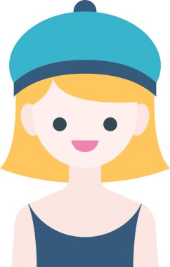 kız güzel vektör illüstrasyonu minimalistik 