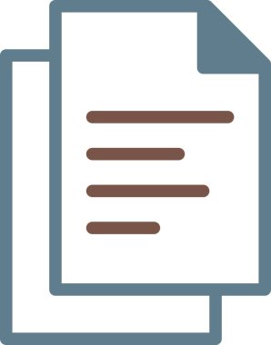 Beyaz arkaplanda izole edilmiş belge, vektör illüstrasyonu