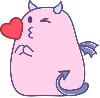 Öpüşme ifadesi yüz ifadesi vektör illüstrasyonu