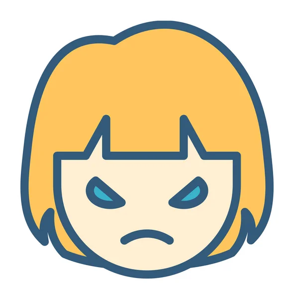 Angry Emoticon Concept Illustrazione Vettoriale — Vettoriale Stock