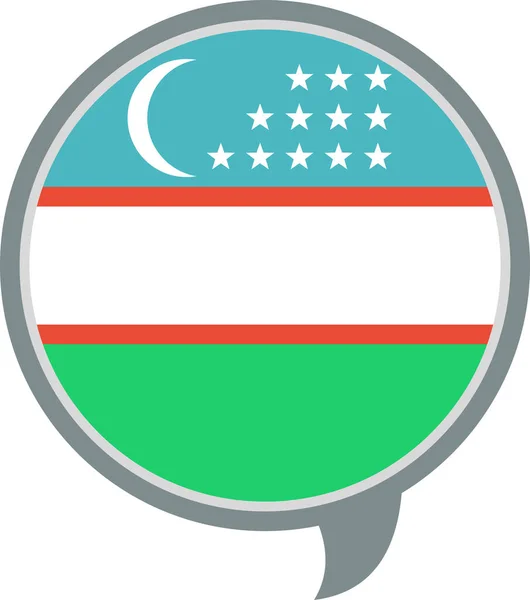 Bandera Uzbekistán Icono Plano Vector Ilustración — Archivo Imágenes Vectoriales