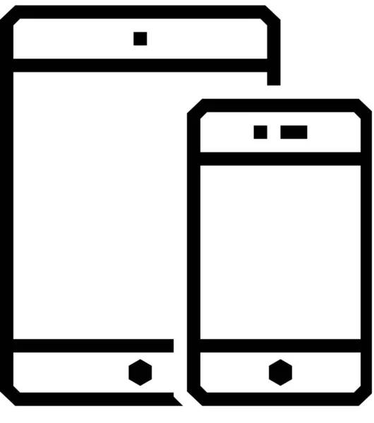 Tablet Smartphone Plat Pictogram Vector Illustratie — Stockvector