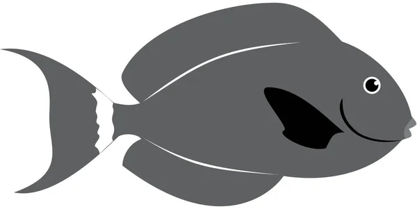 Modern Grafisch Pictogram Vector Illustratie Van Mascotte Zwarte Surgeonfish — Stockvector
