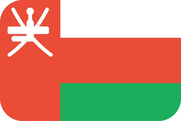 Bandiera Dell Oman Icona Piatta Illustrazione Vettoriale — Vettoriale Stock