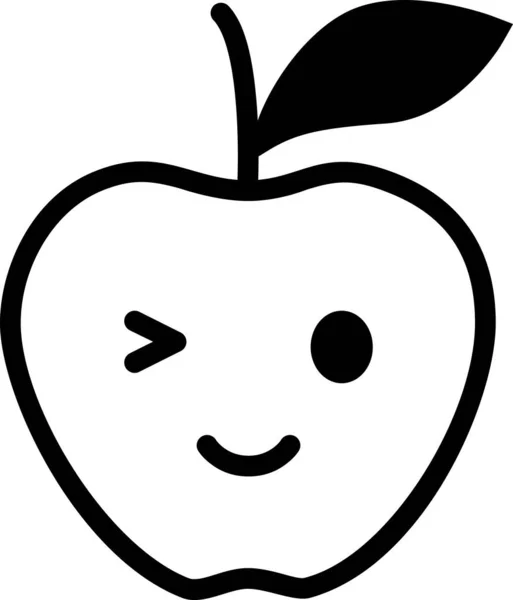 Expresión Manzana Cara Emoticono Vector Cara Feliz Avatar — Vector de stock