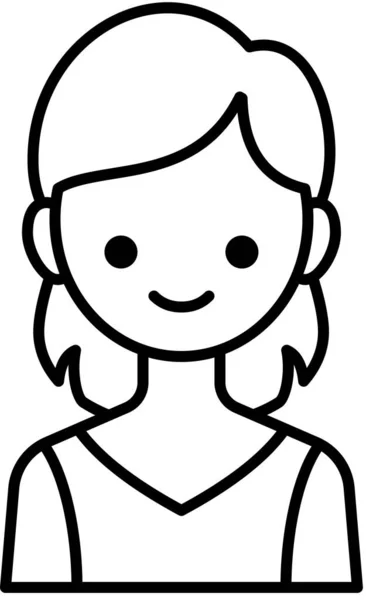 Lány Avatar Ikon Profil Vektor Illusztráció — Stock Vector