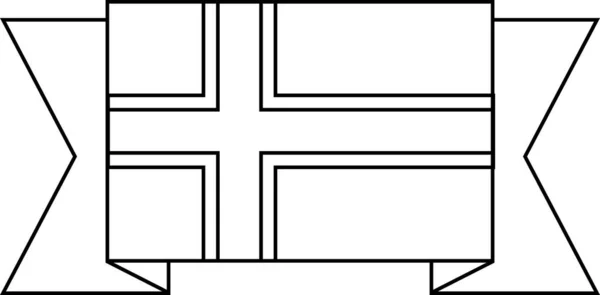 Bandeira Noruega Ícone Plano Ilustração Vetorial —  Vetores de Stock