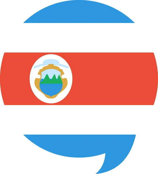 Флаг Плоской Иконы Коста Рики Вектор Иллюстрация — стоковый вектор