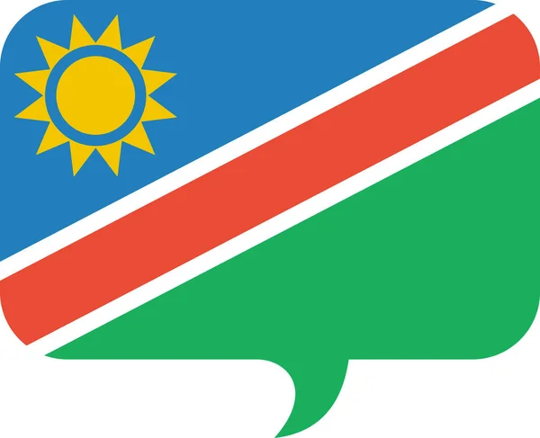 Vlag Van Namibië Plat Pictogram Vector Illustratie — Stockvector