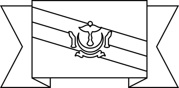 文莱达鲁萨兰国的国旗 — 图库矢量图片