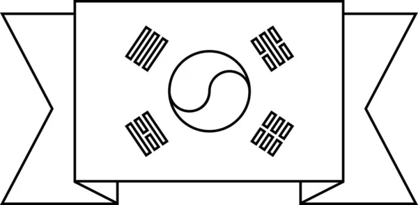 Bandera Corea Icono Plano Sur Vector Ilustración — Vector de stock