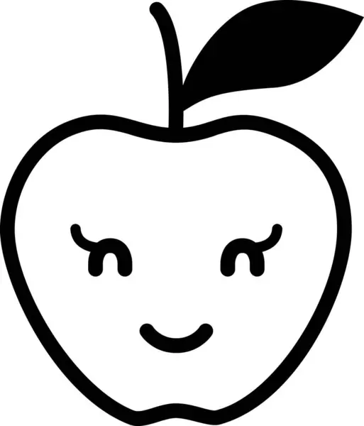 Pomme Expression Visage Emoticon Vecteur Heureux Visage Avatar — Image vectorielle