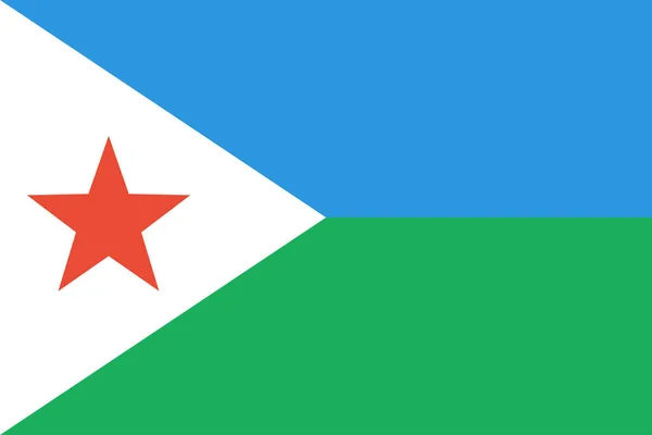 Zászló Dzsibuti Lapos Ikon Vektor Illusztráció — Stock Vector