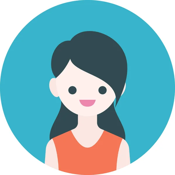 Frauengesicht Mädchen Avatarkonzept Menschen Lächeln Symbol Minimalistische Vektorillustration — Stockvektor