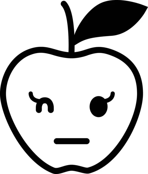 Ikona Mmm Koncepcja Awatara Twarzy Emotikonowe Jabłko Minimalistyczna Ilustracja Wektora — Wektor stockowy