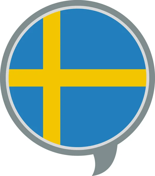 Флаг Швеции Плоская Иконка Вектор Иллюстрация — стоковый вектор