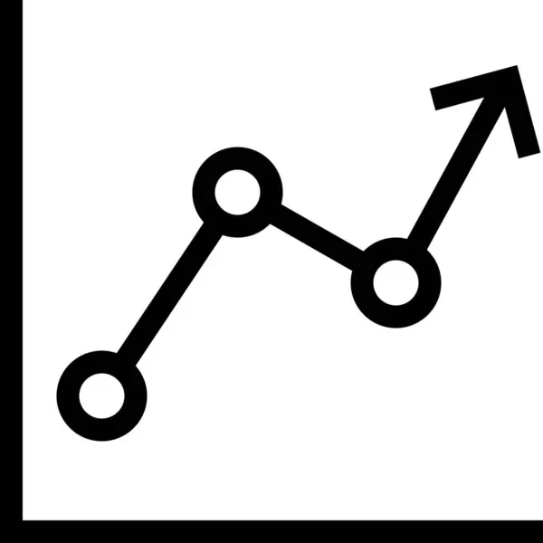 Linje Diagram Ikon Minimalistisk Vektor Illustration — Stock vektor