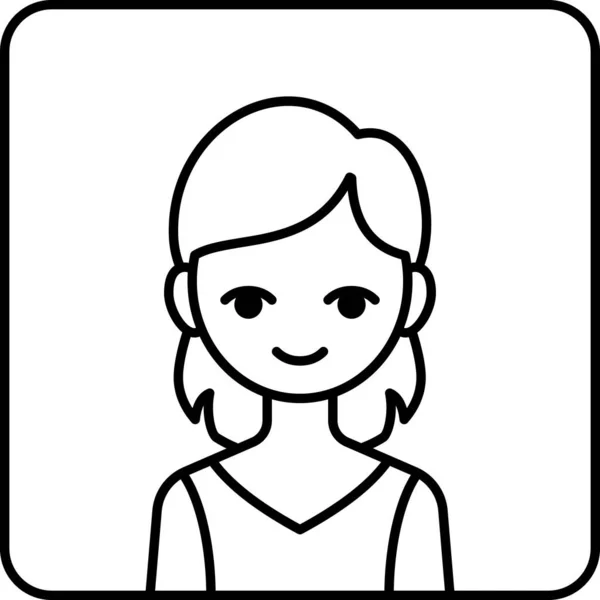 Girl Avatar Icon Profile Vector Illustration — 스톡 벡터