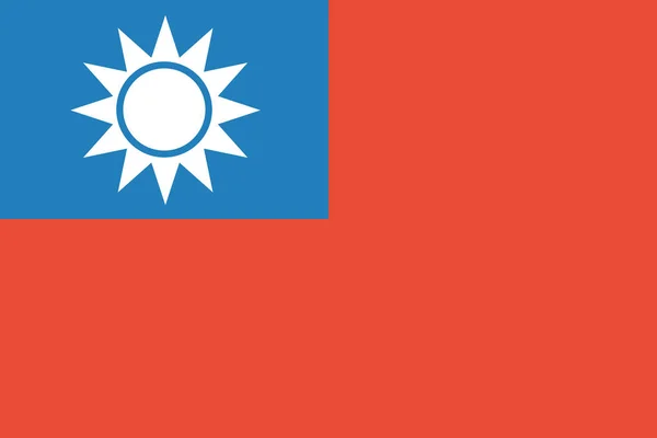 Vektorová Ilustrace Vlajky Tchaj Wanu — Stockový vektor