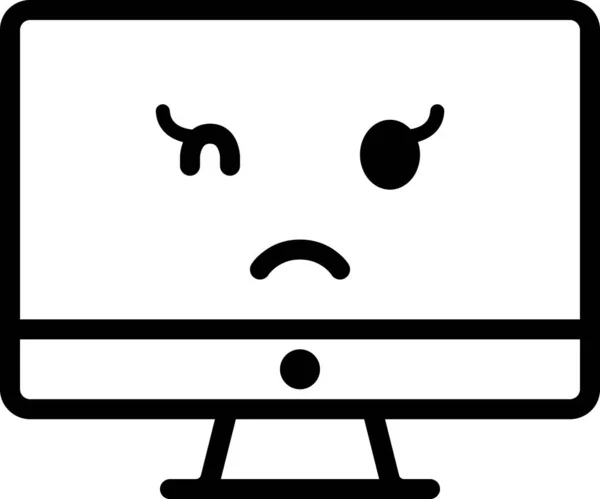 Triste Rosto Avatar Emoticon Conceito Vetor Ilustração —  Vetores de Stock